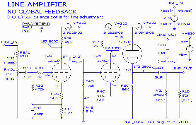 Purist II line amplifier: no global feedback